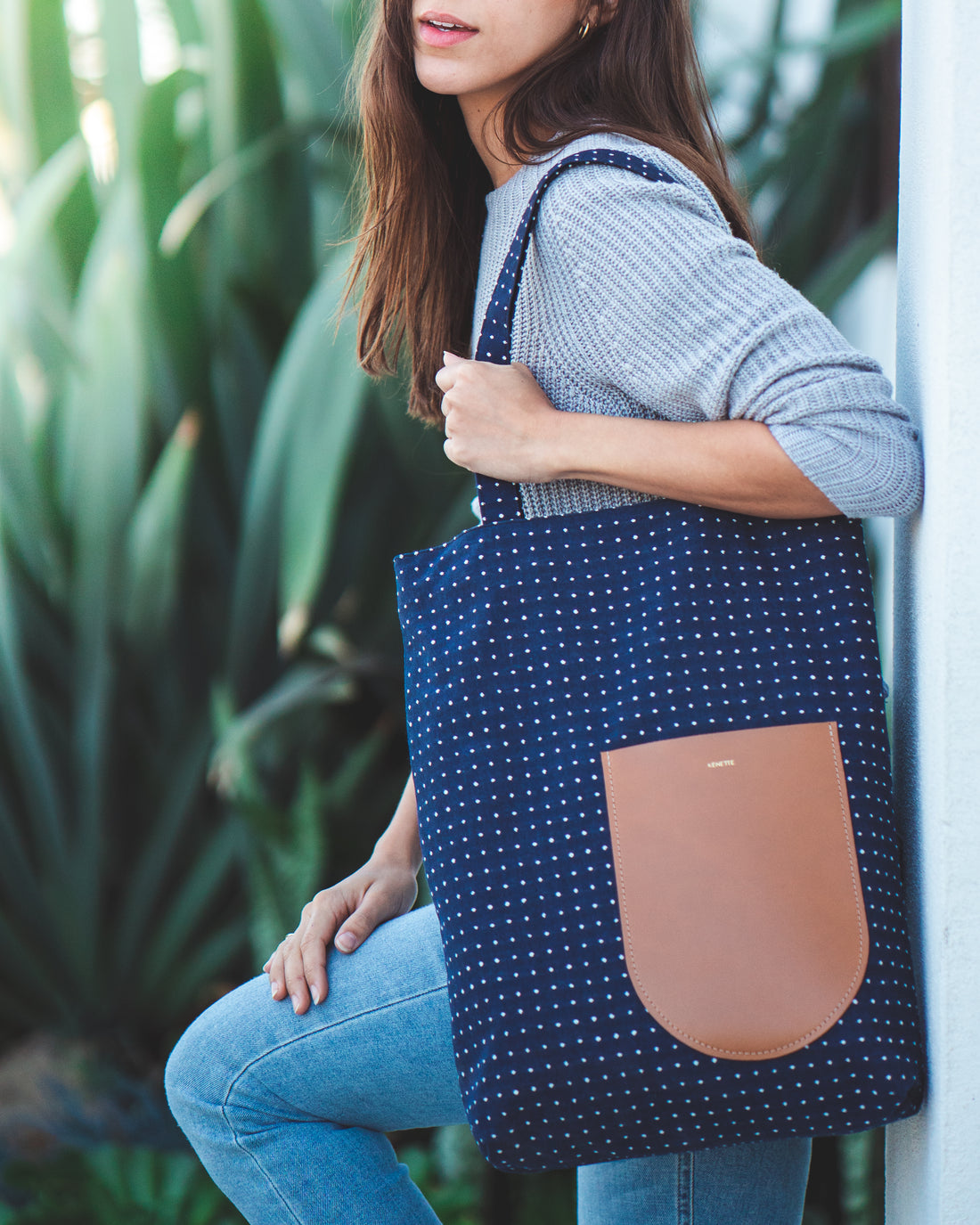 SUSTAINABLE SLIM POLKA-DOTS TOTE